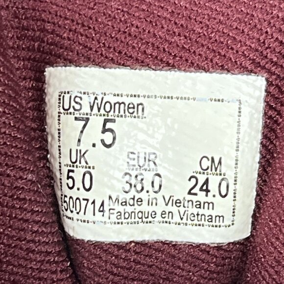 Vans Old Skool Sk8 Womens Canvas Marron White Sneakers Sz 7.5 - Picture 4 of 9